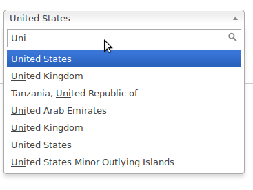 Dropdown with autocomplete
